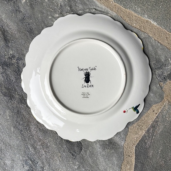 Lou Rota Nature Table Plate Hummingbird